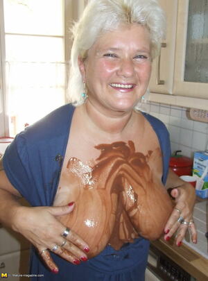 Mature.nl Big titted mama covered in chocolate mature xxx sex photo