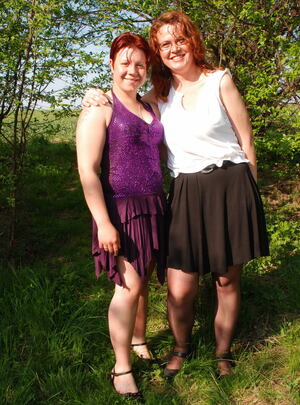 Mature.nl These old and young lesbians love to go outside and have fun mature xxx sex photo